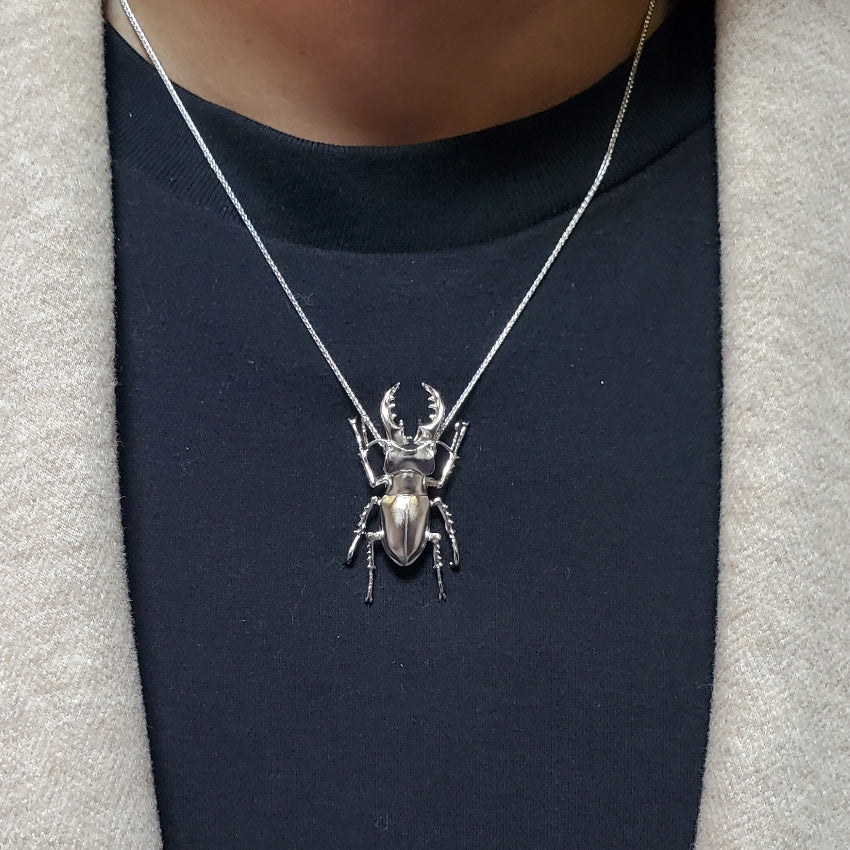 【日本上陸記念セール】完全勝利の勝負運を持つミヤマクワガタ セレブお墨付きブランドオールインセクツジュエリー【シルバーランク】