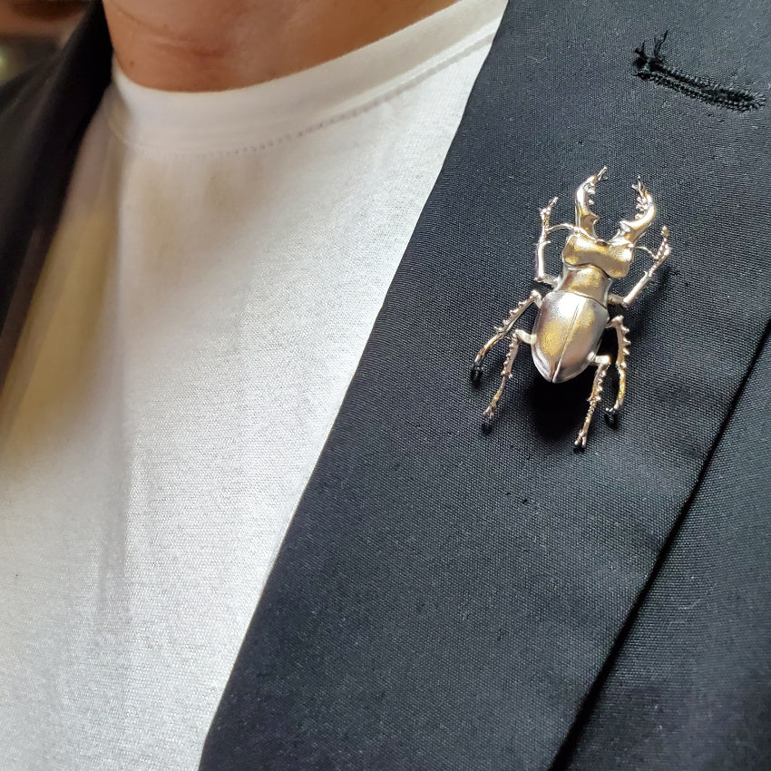 【日本上陸記念セール】完全勝利の勝負運を持つミヤマクワガタ セレブお墨付きブランドオールインセクツジュエリー【シルバーランク】
