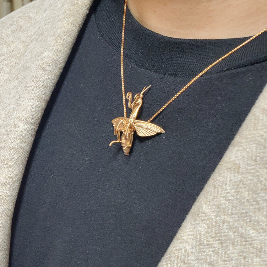 【日本上陸記念セール】現状をひっくり返す突破力誇るカマキリ セレブお墨付きブランドオールインセクツジュエリー【シルバーランク】